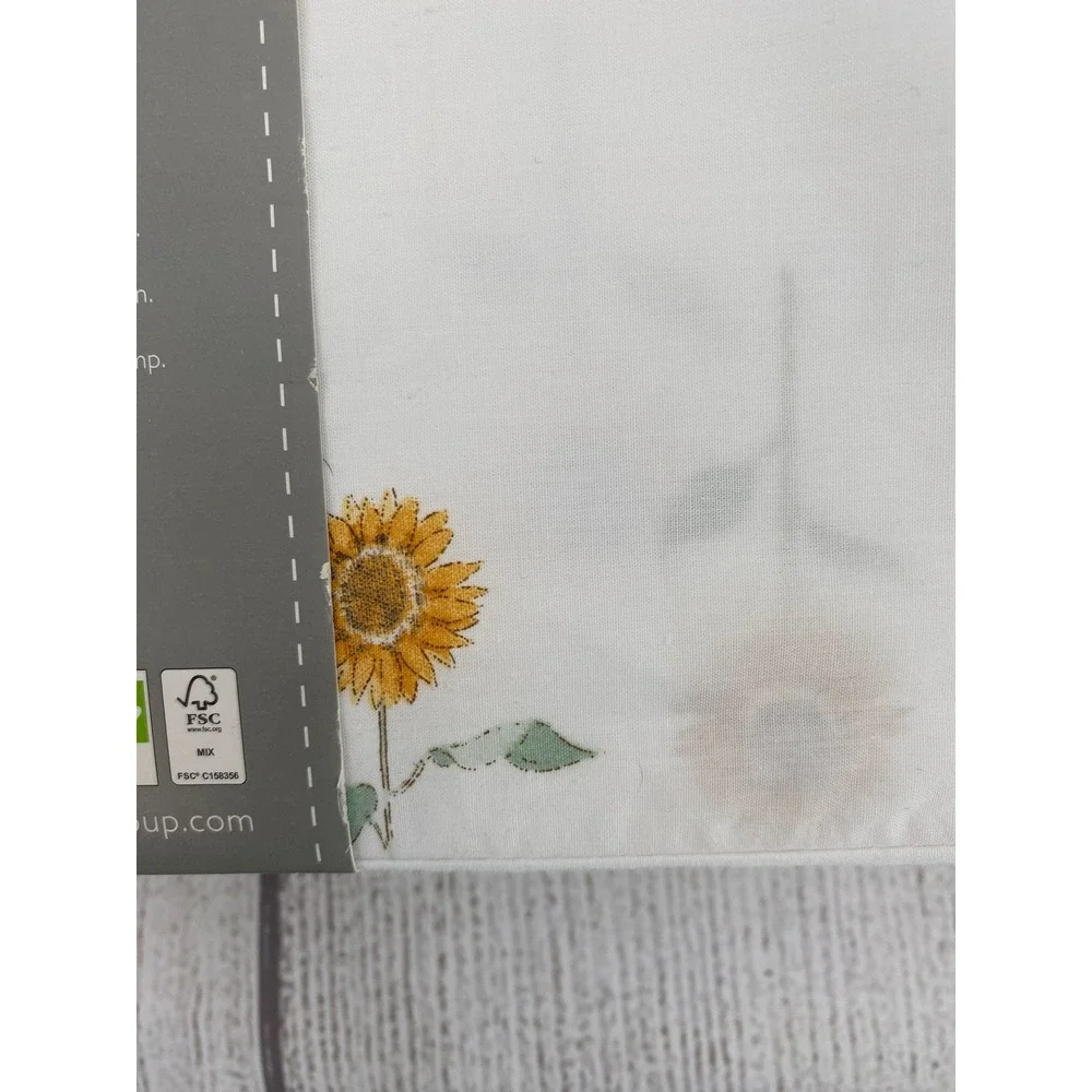 Sophie Allport Sheet Set QUEEN Sunflowers White Floral 100% Cotton 200TC Percale